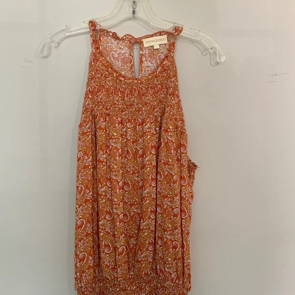 CYNTHIA ROWLEY | Sleeveless Paisley Top. Sz. Large elastic waist - Picture 7 of 7